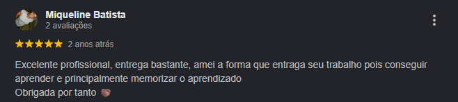 Avaliação de Miqueline Batista sobre a Comunidade GIRO